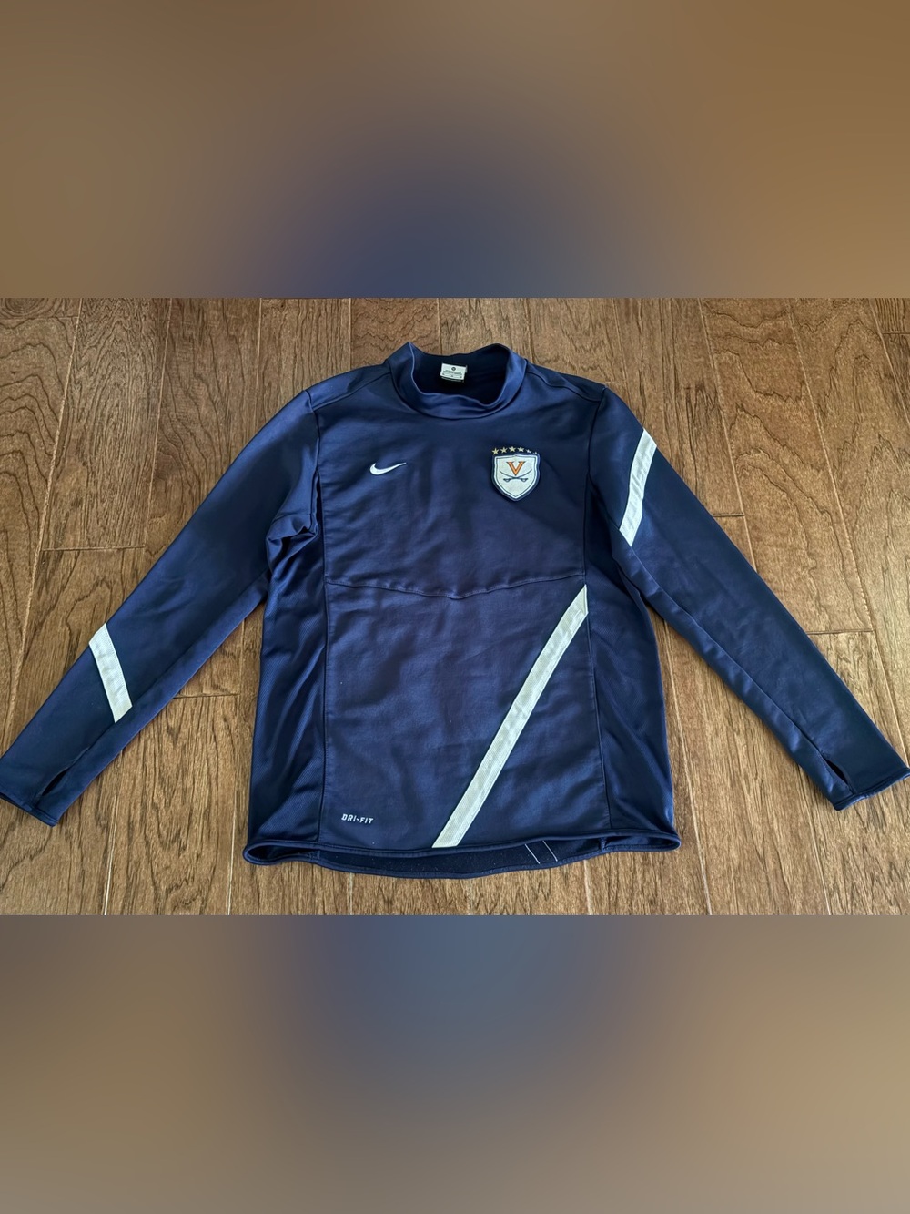 Nike Dri-fit University of Virginia Long Sleeve Training Pullover Lined Soccer M